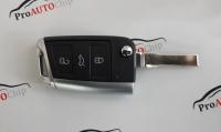 Корпус выкидного ключа 3 кнопки HU66 New Volkswagen Golf7