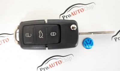 Корпус выкидного ключа 3 кнопки HU66 стиль Volkswagen