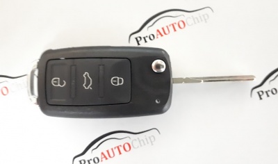Корпус выкидного ключа 3 кнопки HU66  Volkswagen Touareg